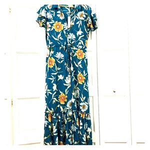 Love Stitch Long Button up tie front dress